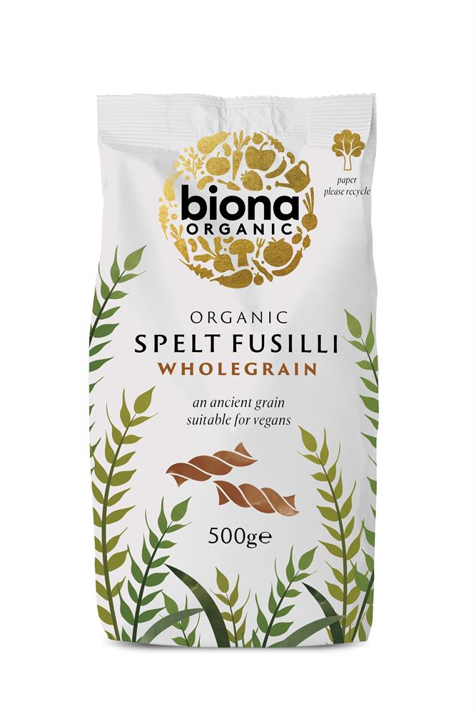 Biona Organic Wholegrain Spelt Fusilli 500g - Pack of 2