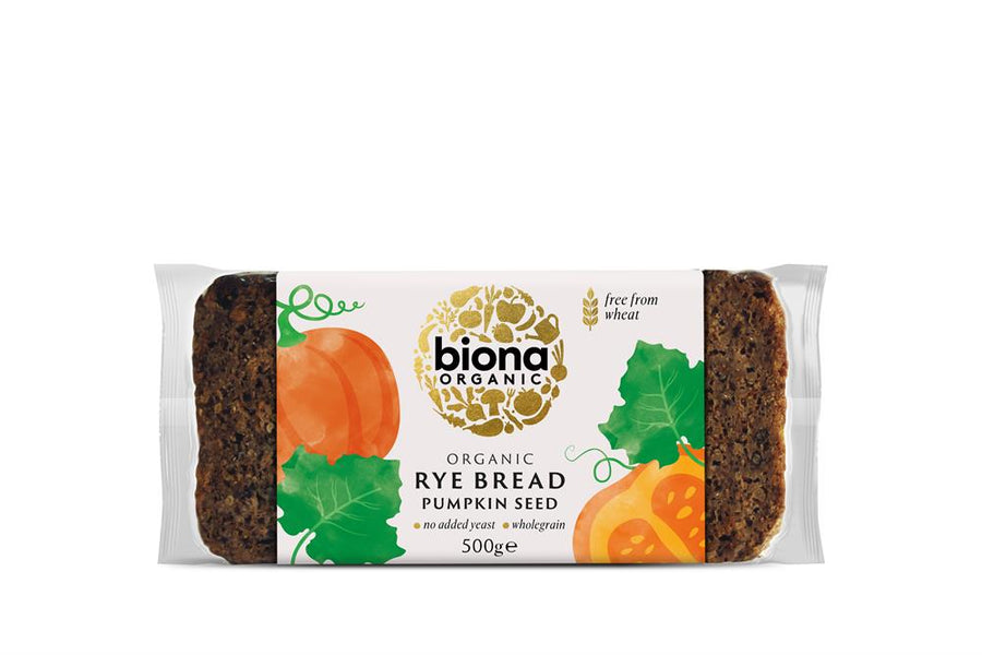Biona Organic Pumpkin Seed Rye Bread 500g - Pack of 2