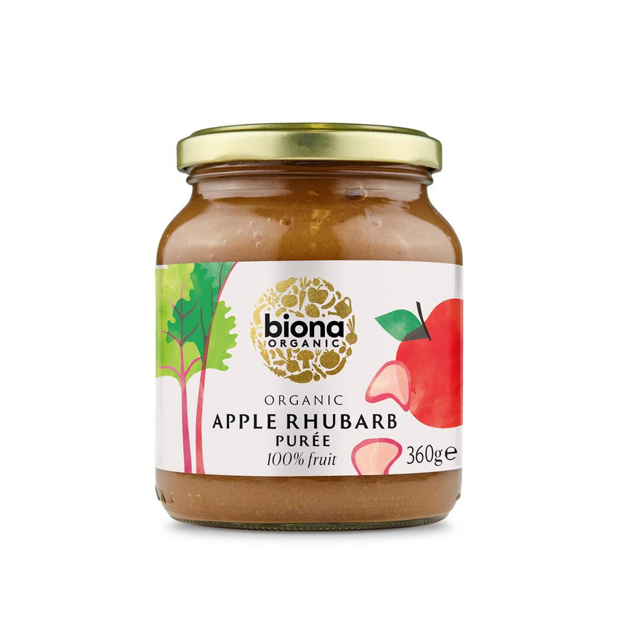 Biona Organic Apple & Rhubarb Puree 360g - Pack of 2