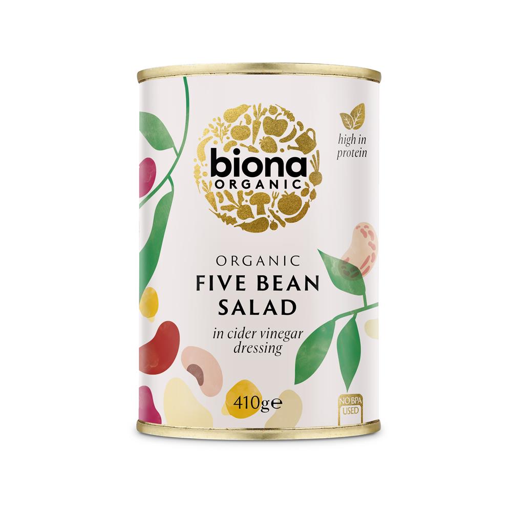 Biona Organic Five Bean Salad in Vinaigrette Dressing 410g
