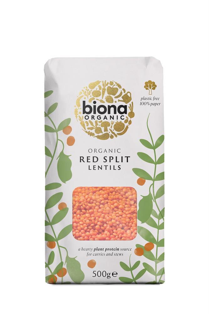 Biona Organic Red Split Lentils 500g