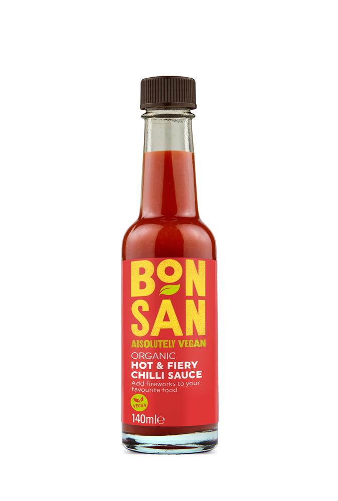 Bonsan Organic Vegan Hot & Fiery Chilli Sauce 140ml