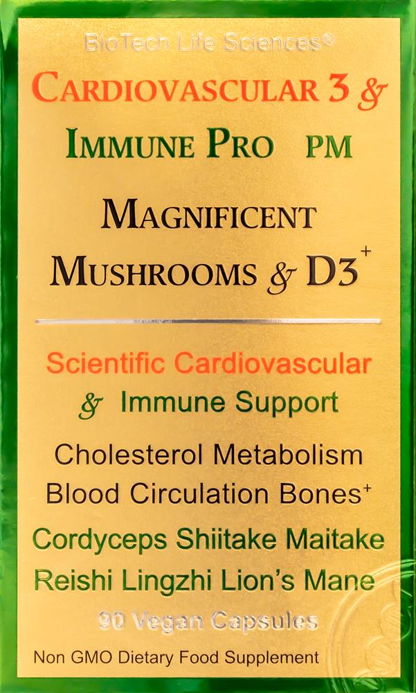 Cardio Immune 3 Magnificent Mushrooms Vit D3 Beta Glucans 30