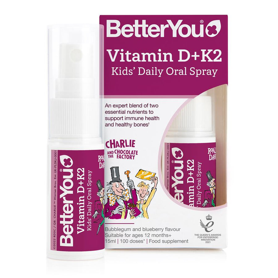 KIDS blend of vitamins D3 and K2 to support immune health.