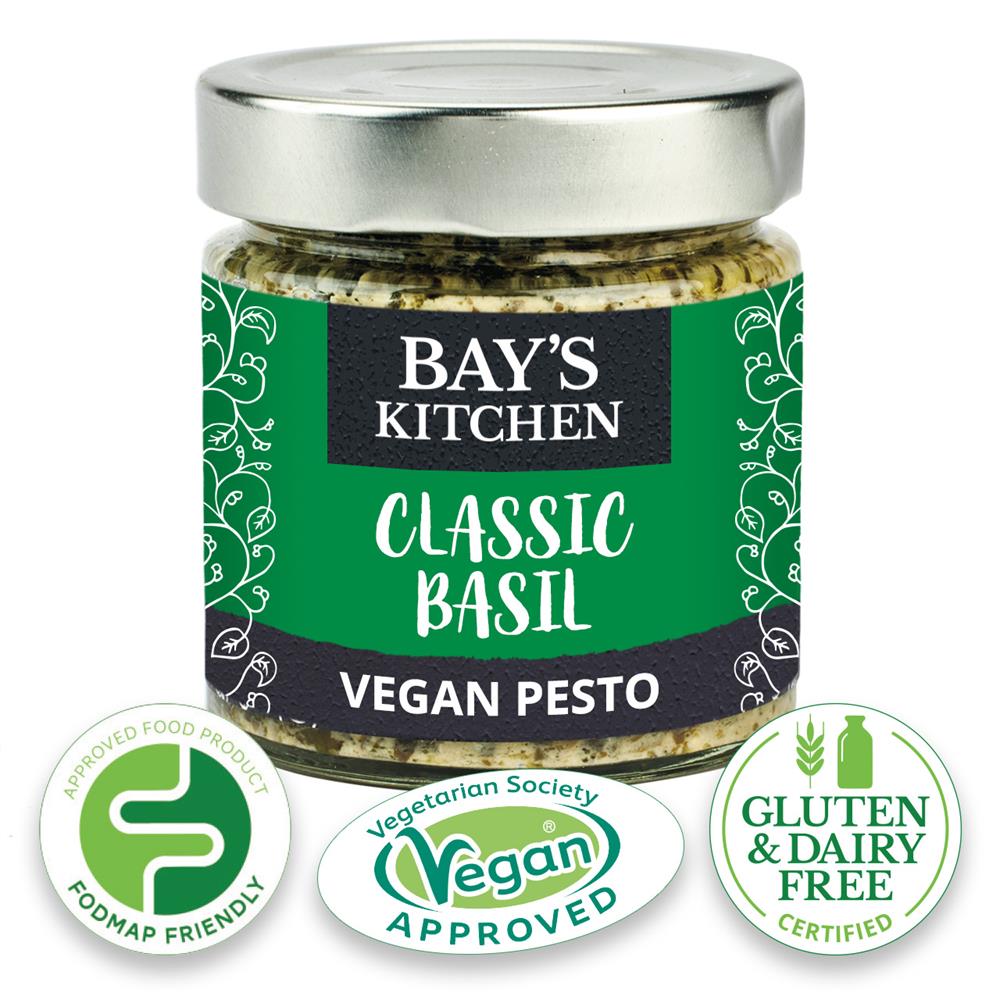 Bays Kitchen Low FODMAP Classic Basil Vegan Pesto 190g - Pack of 2