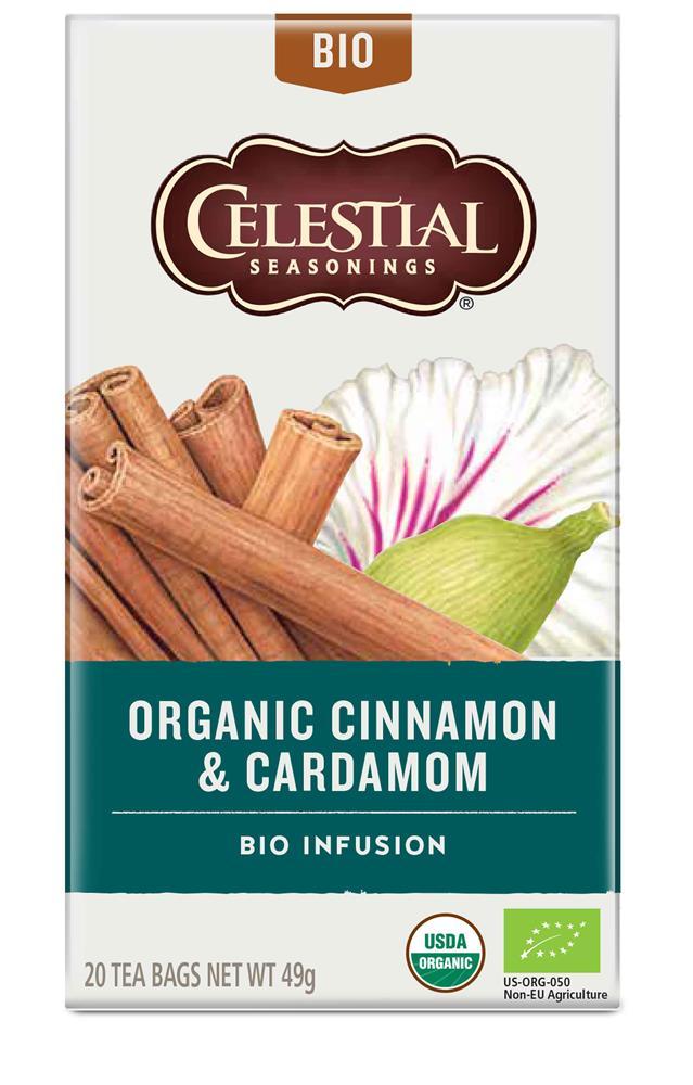 Celestial Seasonings Organic Cinnamon & Cardamom Herbal Tea 20 Bags