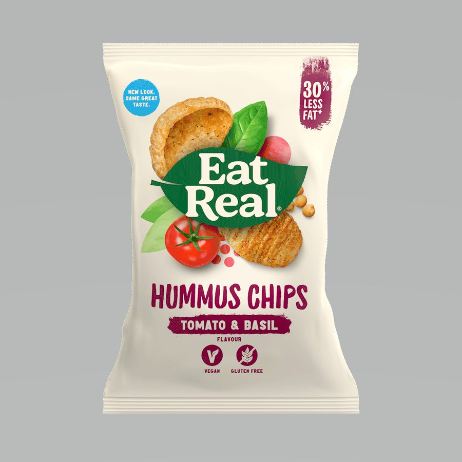 Eat Real Hummus Tomato & Basil Chips 135g - Pack of 5