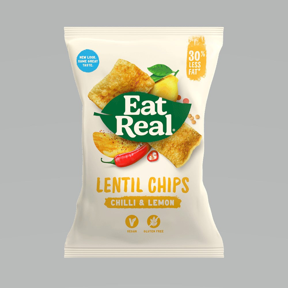 Eat Real Lentil Chilli & Lemon Chips 113g - Pack of 5