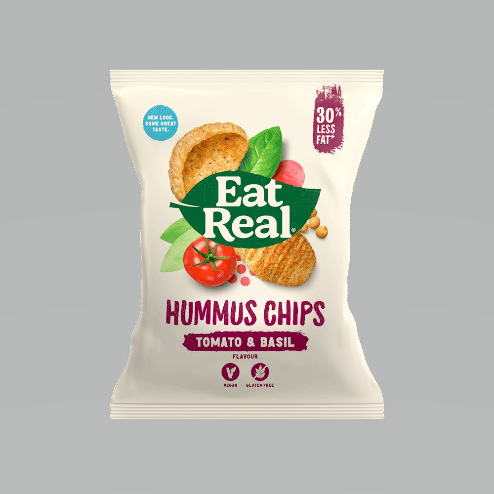 Eat Real Hummus Tomato & Basil Chips 45g - Pack of 6