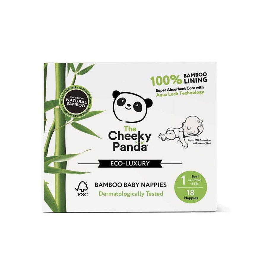 The Cheeky Panda Bamboo Nappies Size 1 (2-5kg) - 18 Nappies