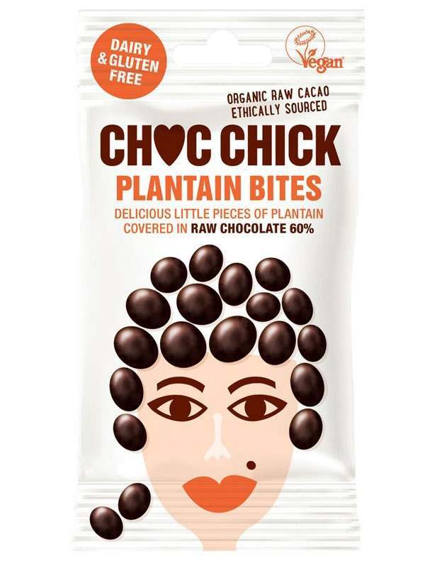 Choc Chick Plantain Bites In Raw Choc 60% 30g