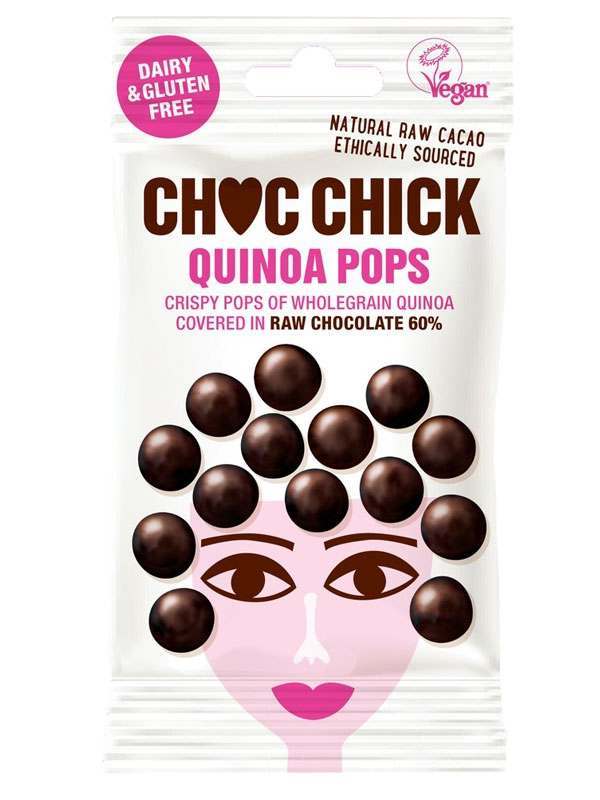 Choc Chick Quinoa Pops In Organic Raw Choc 60% 30g
