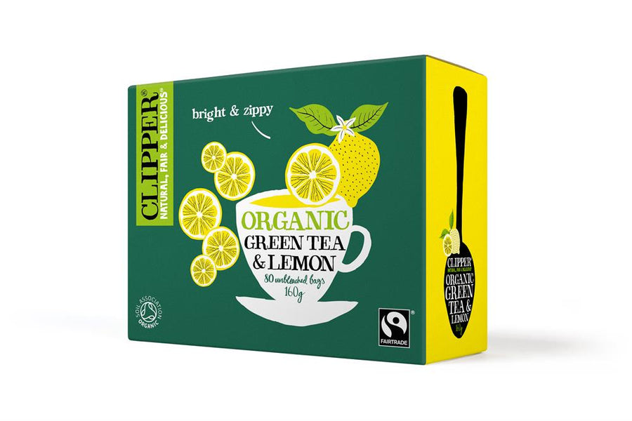 Clipper Fairtrade & Organic Green & Lemon 80 Tea bags