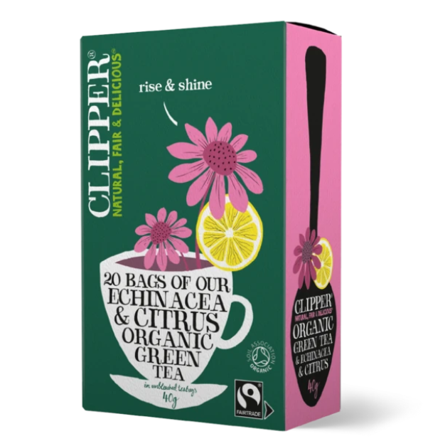 Clipper Fairtrade Green Tea with Echinacea 20 Bags