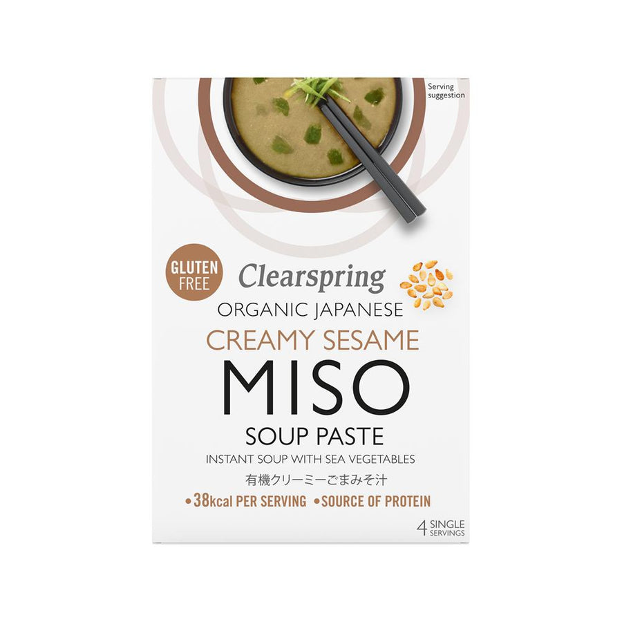 Clearspring Organic Instant Miso Soup Paste - Creamy Sesame - 4 Sachets