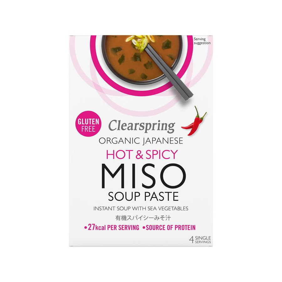 Clearspring Organic Instant Miso Soup Paste - Hot & Spicy - 4 Sachets