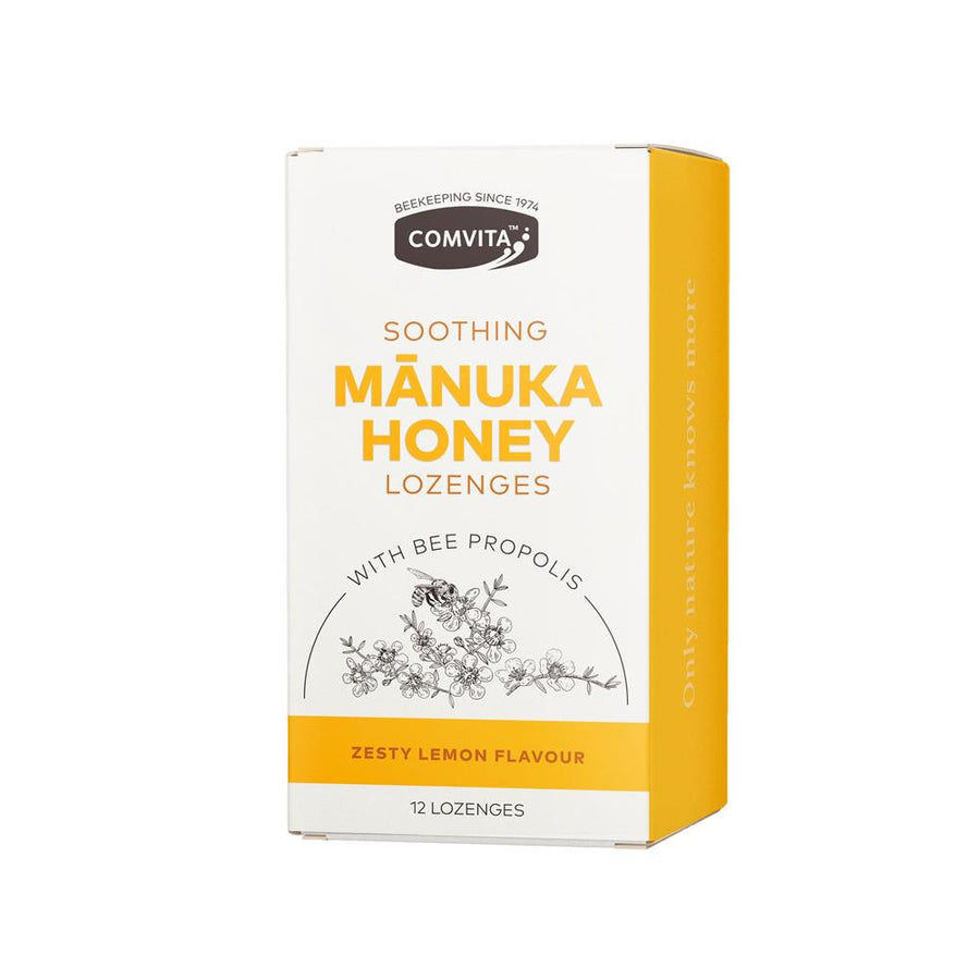 Comvita Manuka Honey Lozenges with Propolis - Lemon & Honey 12 Pack