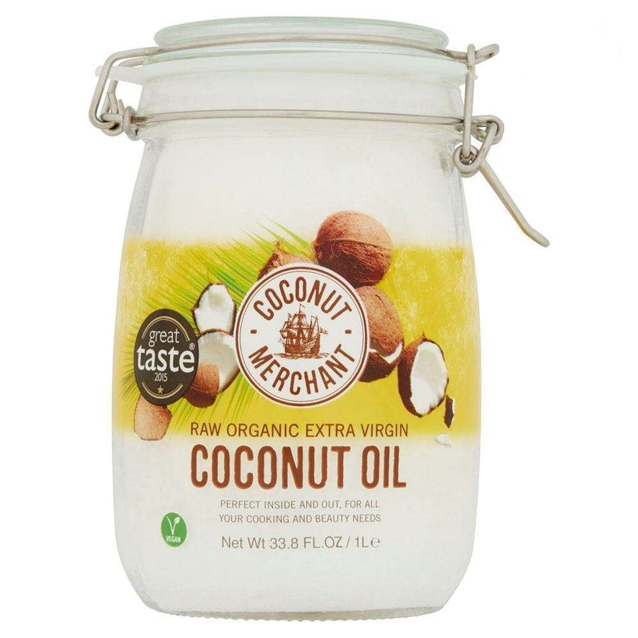 Coconut Merchant Premium Latch Jar Raw Organic Coconut Oil 1 Litre