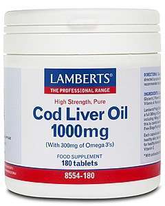 Lamberts Cod Liver Oil 1000mg 180 Capsules