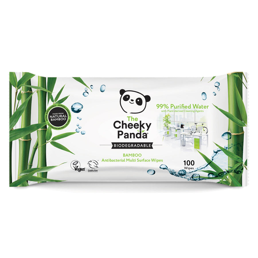 The Cheeky Panda Antibacterial Multi-Surface Bamboo Wipes - 100 Wipes