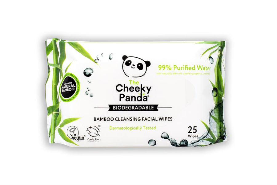 The Cheeky Panda Unscented Bamboo Facial Wipes 25 Wipes - Pack of 2