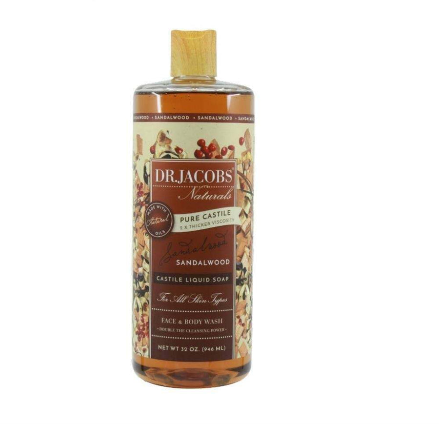 Dr Jacobs Naturals Sandalwood Liquid Castile Soap Body Wash 946ml