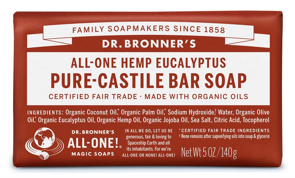 Dr Bronner's Organic Eucalyptus Soap Bar 140g