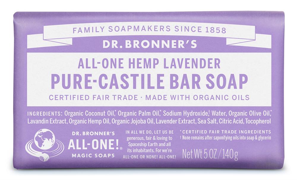 Dr Bronner's Organic Lavender Soap Bar 140g