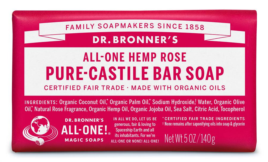 Dr Bronner's Organic Rose Soap Bar 140g