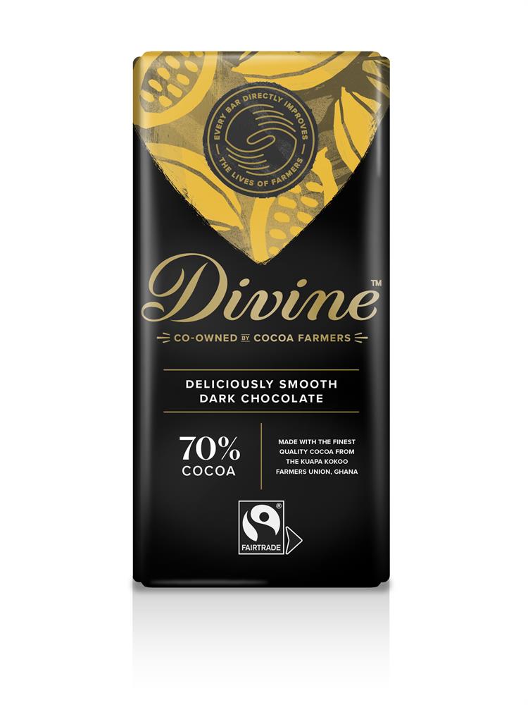 Divine 70% Dark Chocolate 90g - Pack of 3