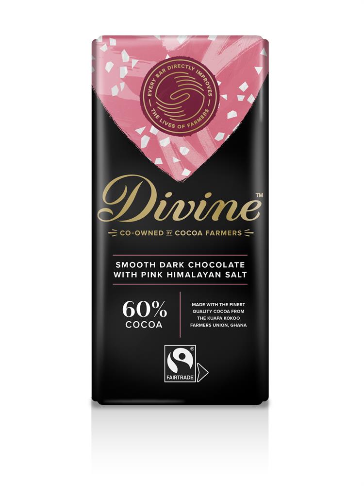 Divine Dark Chocolate with Pink Himalayan Salt 90g - Pack of 3