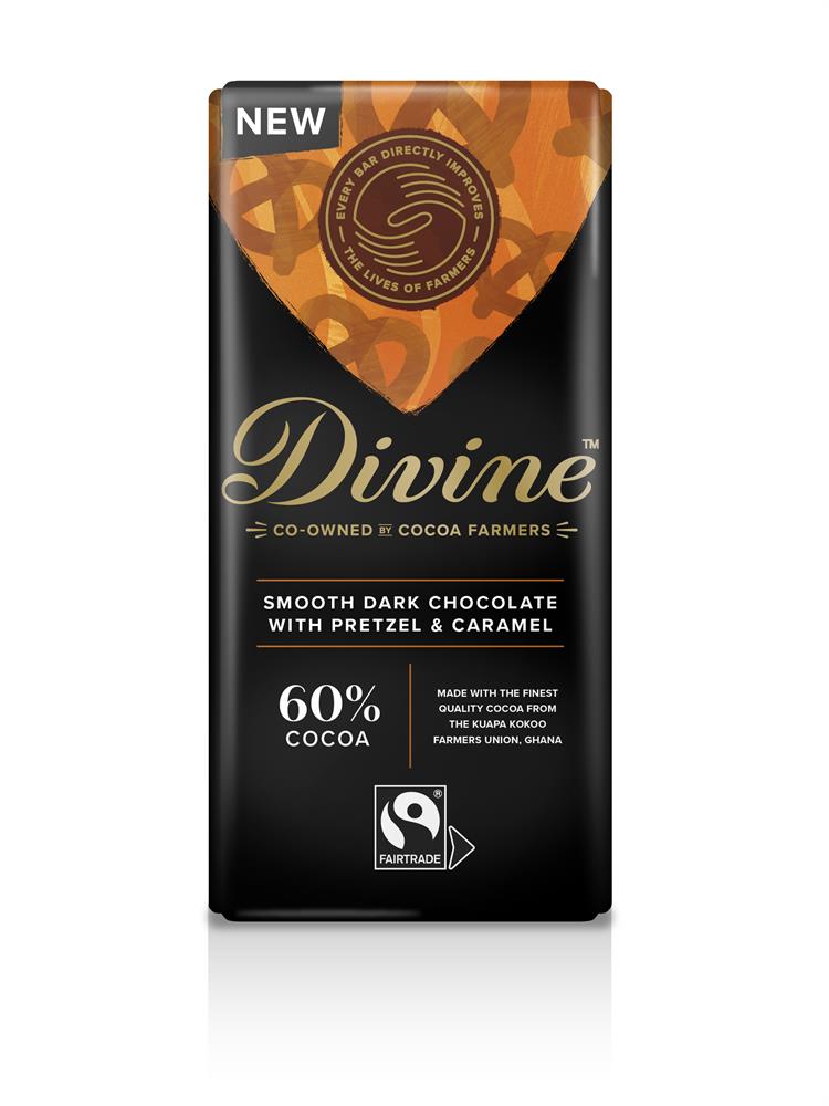 Divine Smooth Dark Chocolate with Pretzel & Caramel 90g - Pack of 3