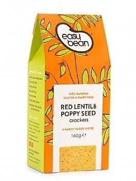 Easy Bean Red Lentil & Poppy Seed Crackers 160g