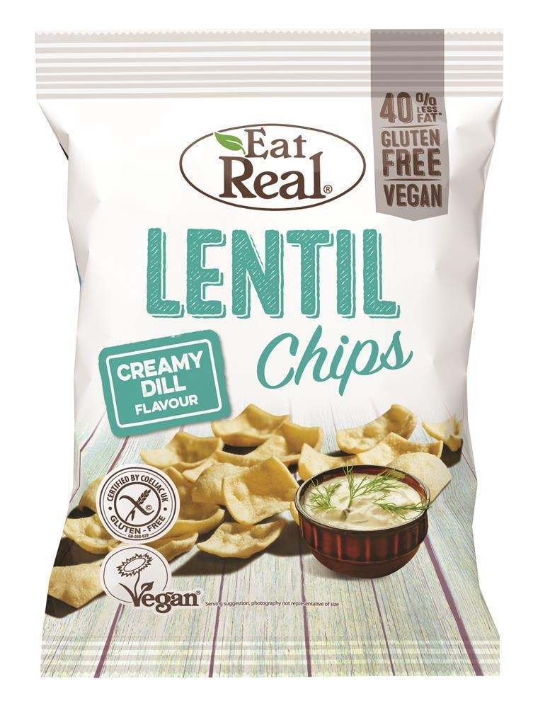 Eat Real Lentil Creamy Dill Chips 40g - Pack of 6