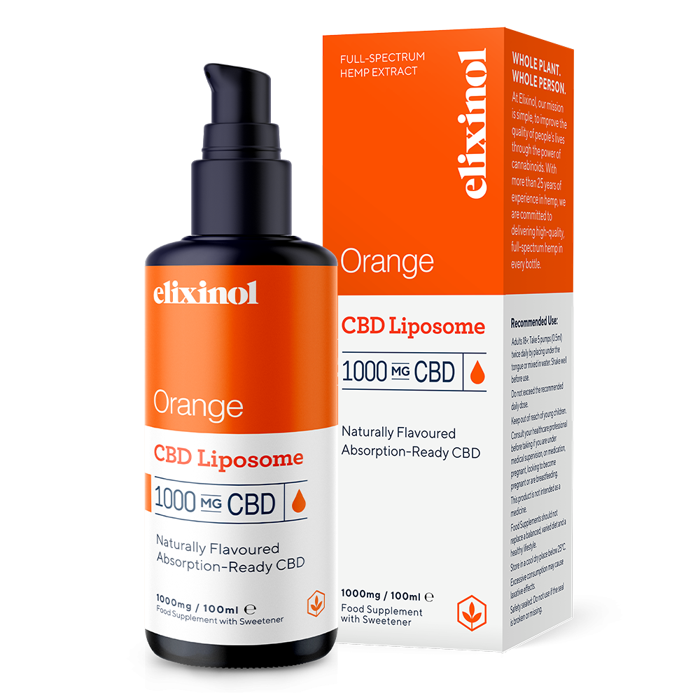 Elixinol Hemp Orange Liposome 1000mg CBD Oil 100ml
