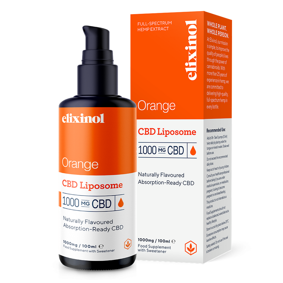 Elixinol Hemp Orange Liposome 1000mg CBD Oil 100ml