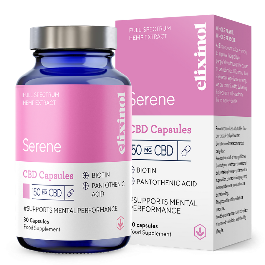 Elixinol Serene 150mg Powdered CBD - 30 Capsules