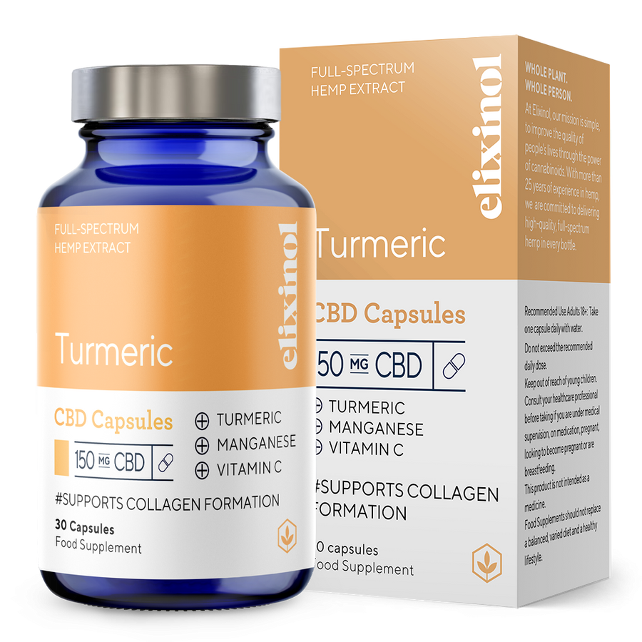 Elixinol Turmeric 150mg Powdered CBD - 30 Capsules