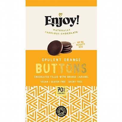 Enjoy! Orange Caramel Filled Chocolate Buttons 96g