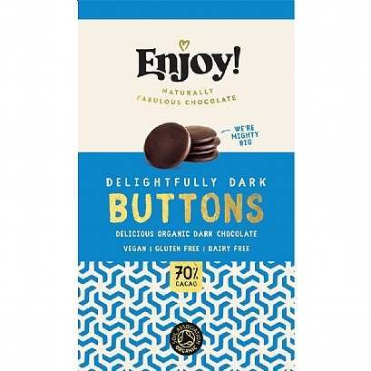 Enjoy! Raw Dark 70% Chocolate Buttons 96g