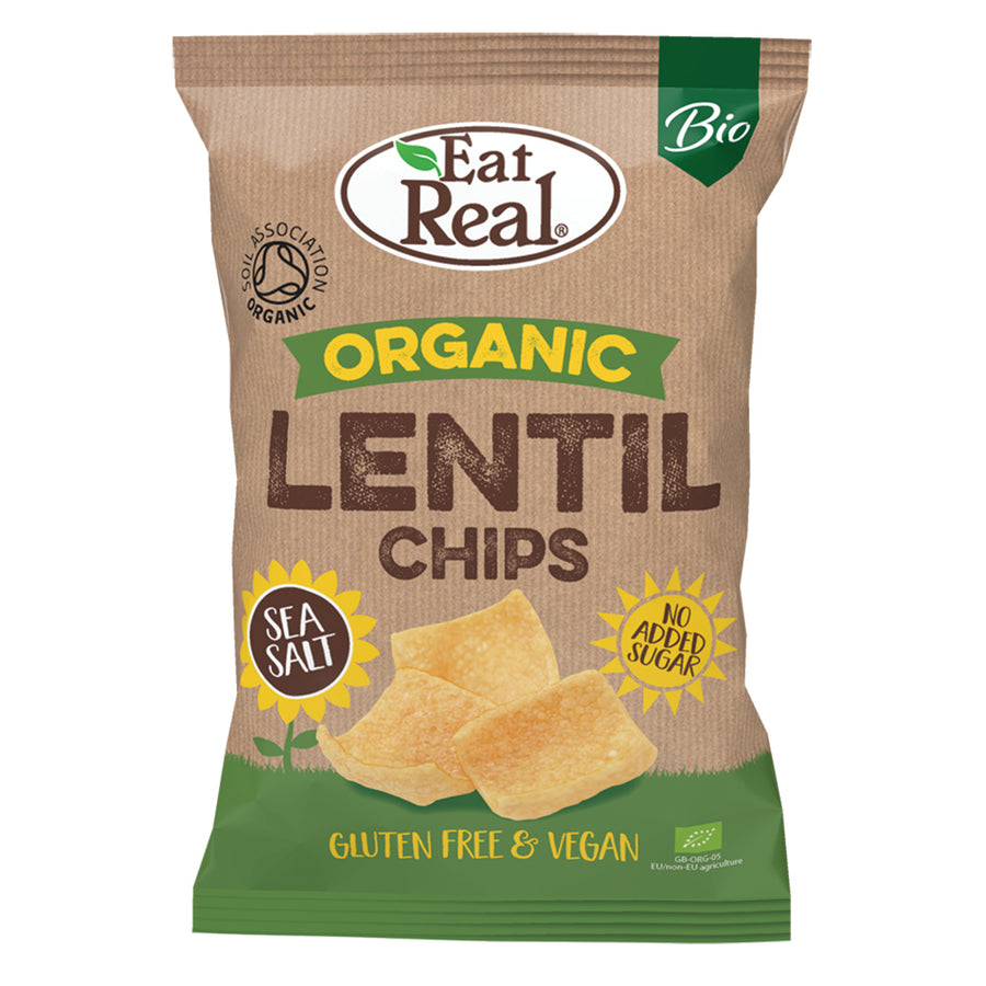 Eat Real Organic Lentil Chips Sea Salt 100g - Pack of 5