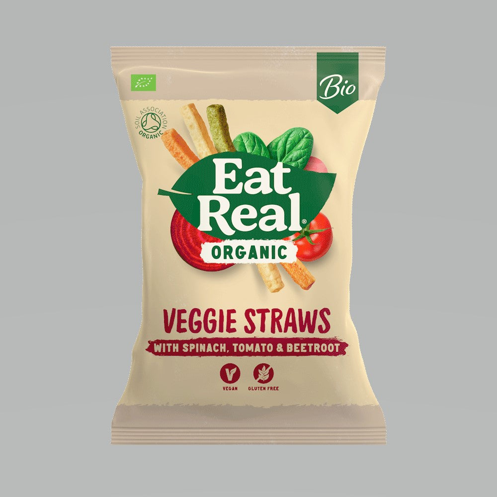 Eat Real Organic Veggie Straws Sea Salt 100g - Pack of 5