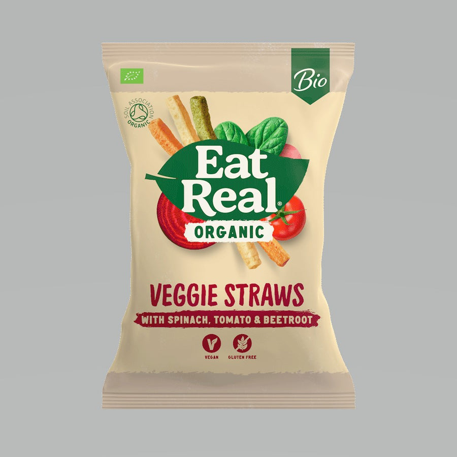 Eat Real Organic Veggie Straws Sea Salt 100g - Pack of 5