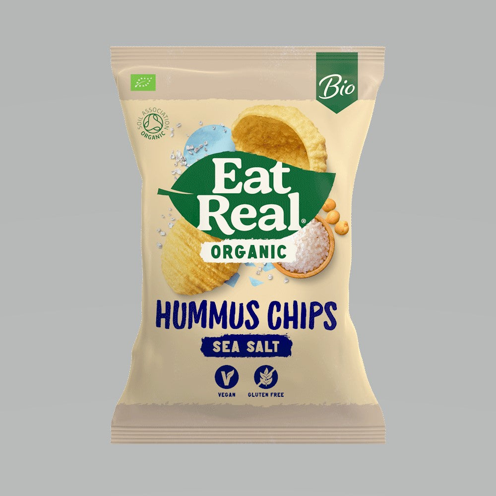 Eat Real Organic Hummus Chips Sea Salt 100g - Pack of 5