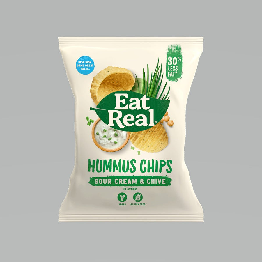 Eat Real Hummus Chips Sour Cream & Chives Chips 45g - Pack of 6