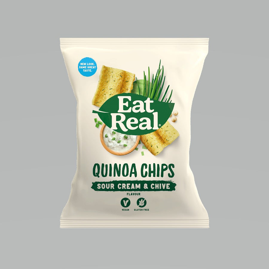 Eat Real Quinoa Sour Cream & Chive Chips 30g - Pack of 6