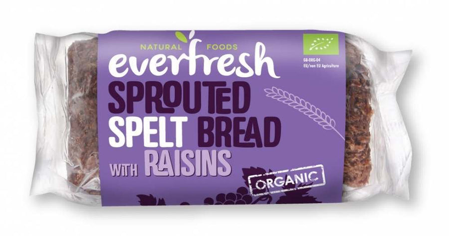 Everfresh Bakery Organic Sprouted Spelt Bread with Raisins 400g