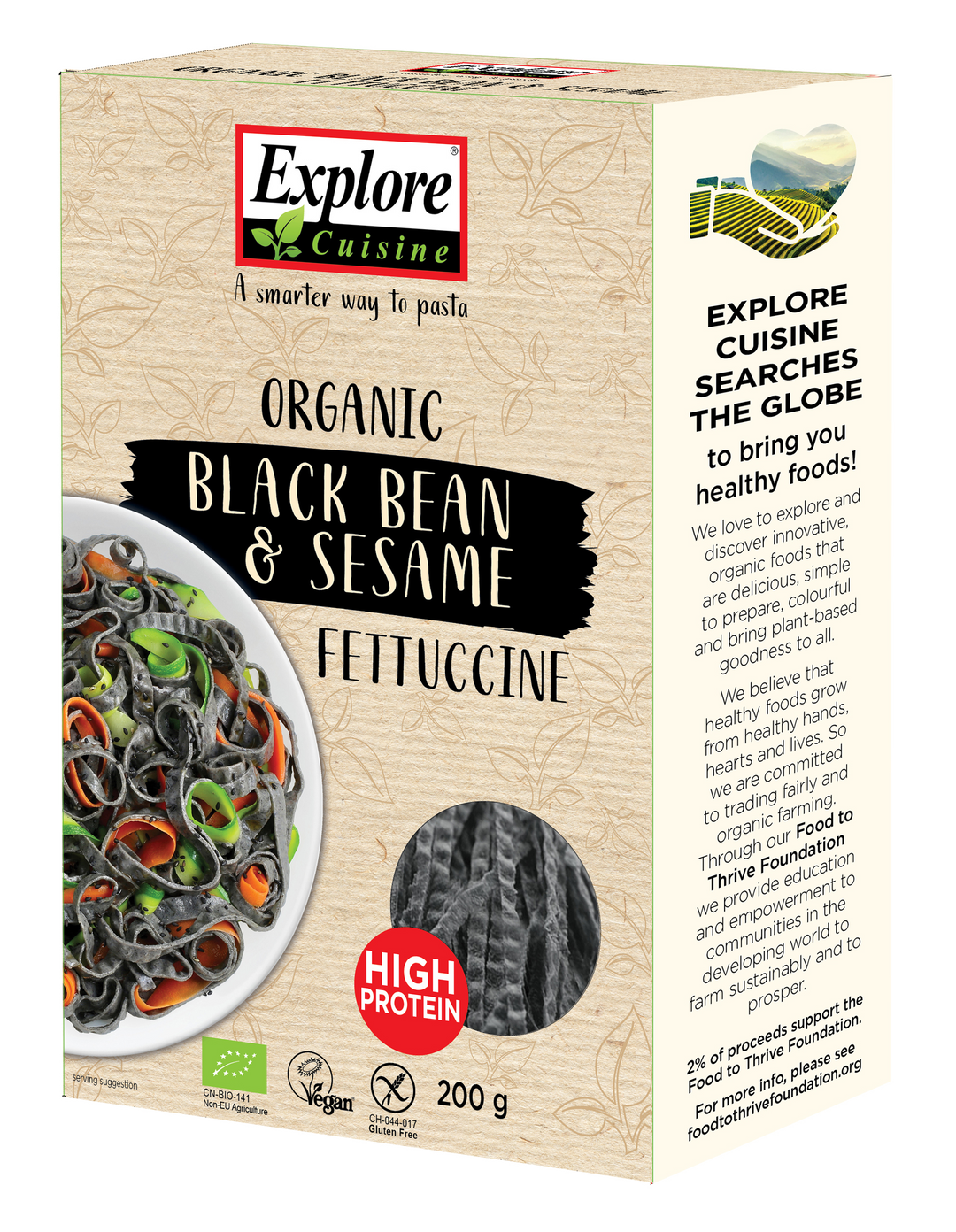 Explore Cuisine Organic Black Bean & Sesame Fettuccine 200g