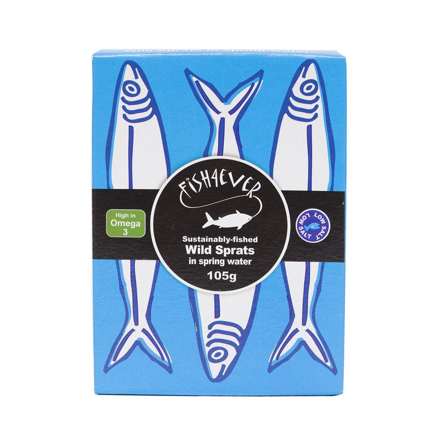 Fish4Ever Wild Sprats in Spring Water 105g - Pack of 2