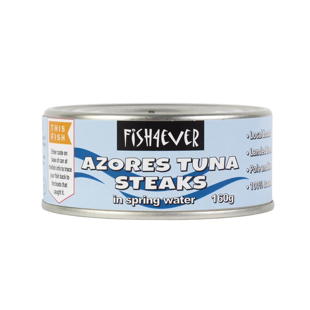 Fish4Ever Azores Tuna Steaks in Spring Water 160g - Pack of 3